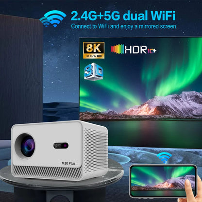 LIGHT Unicorn M10 Plus Projector 8K Android 11.0 Support 1080P Theater Auto Focus Auto Keystone Correction Wifi6 HDR Video Beam