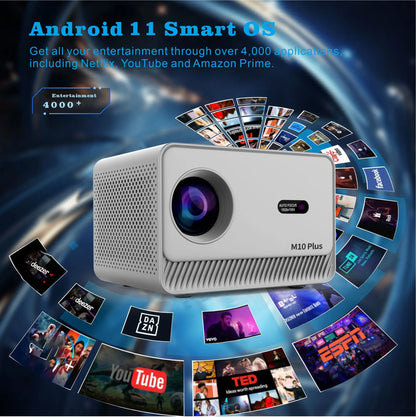 LIGHT Unicorn M10 Plus Projector 8K Android 11.0 Support 1080P Theater Auto Focus Auto Keystone Correction Wifi6 HDR Video Beam