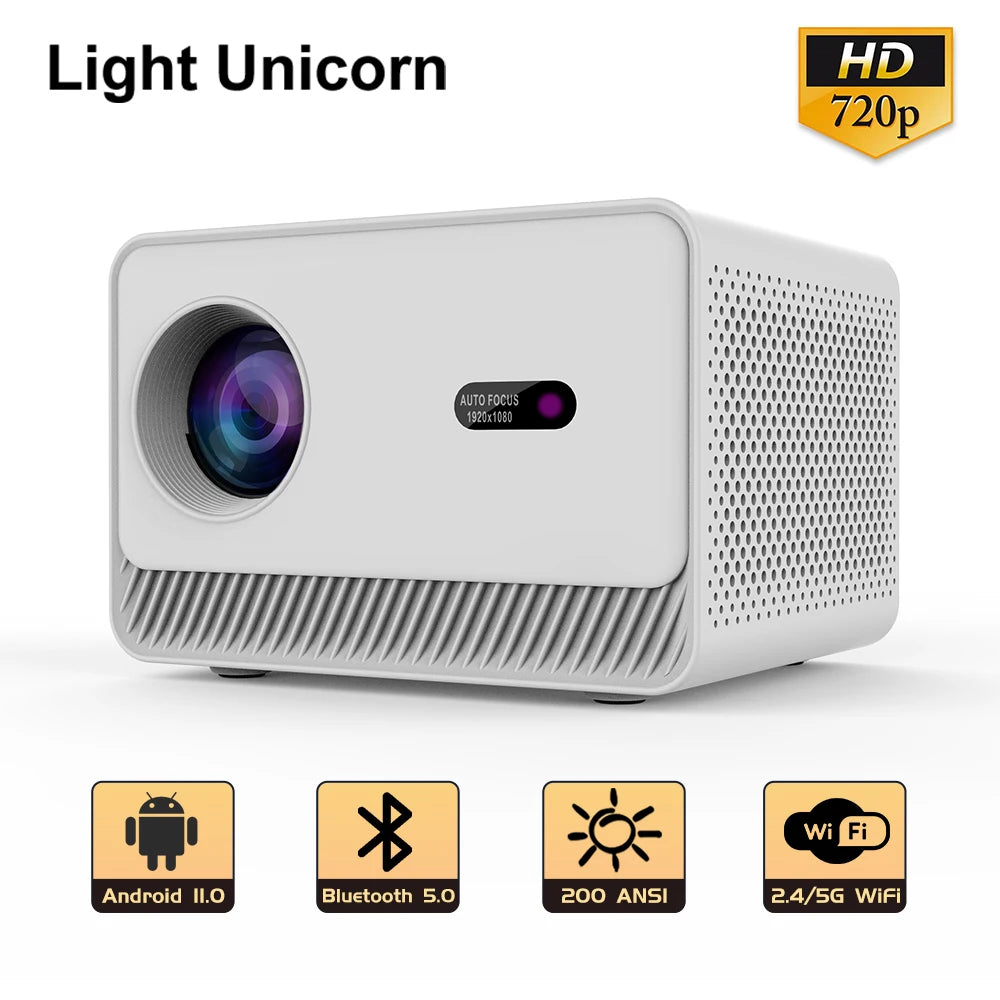 LIGHT Unicorn M10 Plus Projector 8K Android 11.0 Support 1080P Theater Auto Focus Auto Keystone Correction Wifi6 HDR Video Beam